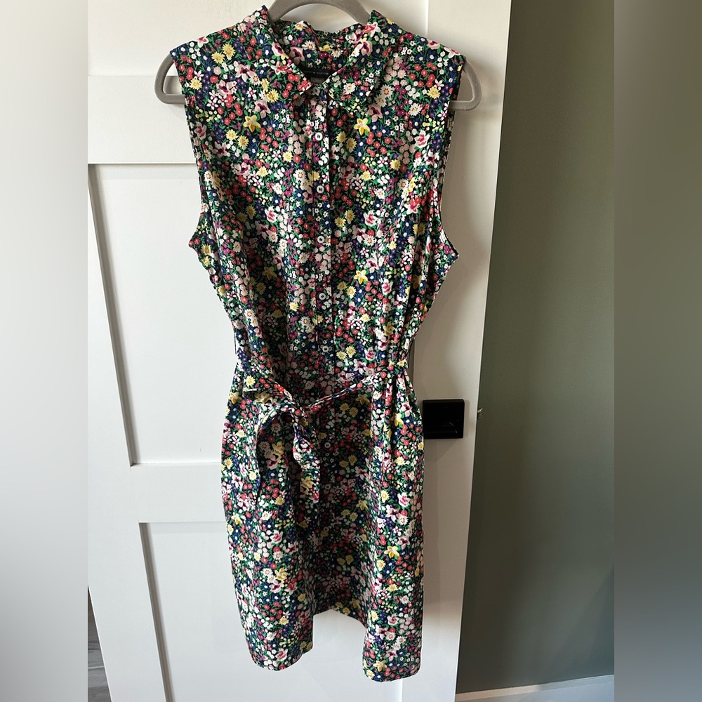 Tommy Hilfiger Floral Button Up Dress Size 14 Sleeveless Lightweight Cotton